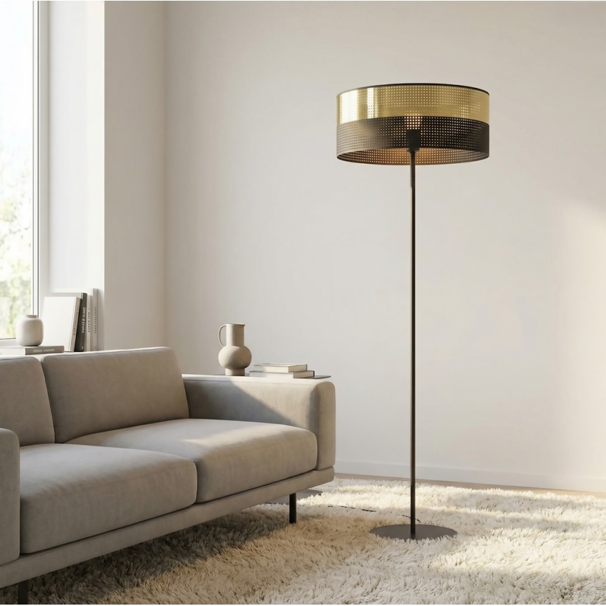 Торшер LUX 1xE27/15W/230V чёрный/золотой
