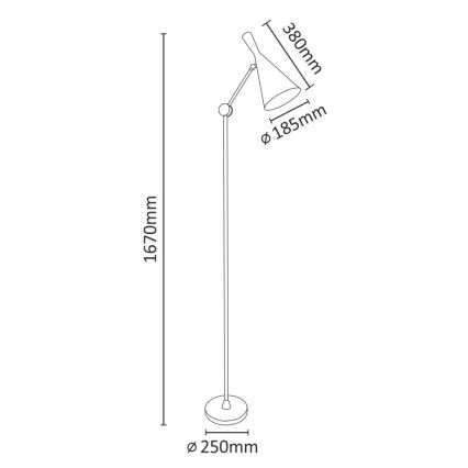 Торшер MODERN 1xE27/20W/230V чорний