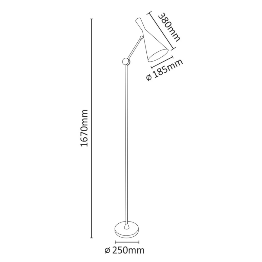 Торшер MODERN 1xE27/20W/230V чорний