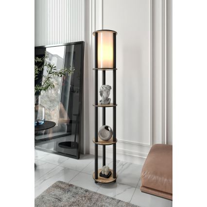 Торшер с полками 1xE27/40W/230V 150 см черный/коричневый