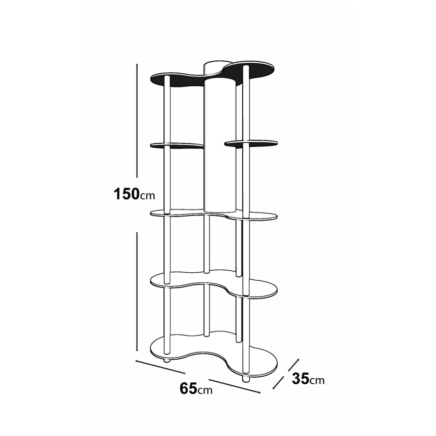 Торшер с полками 1xE27/40W/230V 150 см черный/коричневый