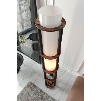 Торшер с полками NOTO 1xE27/40W/230V коричневый/черный