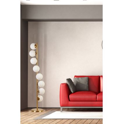Торшер SIMAY 8xE27/40W/230V золотистый/белый