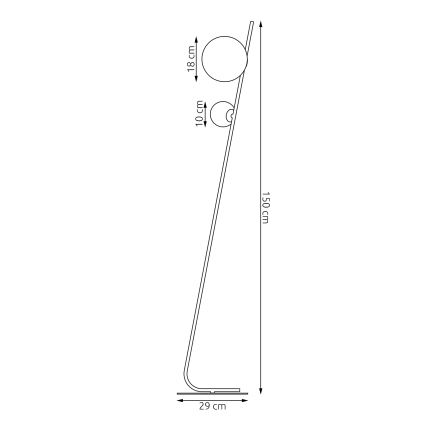 Торшер TATU 2xG9/8W/230V чёрный
