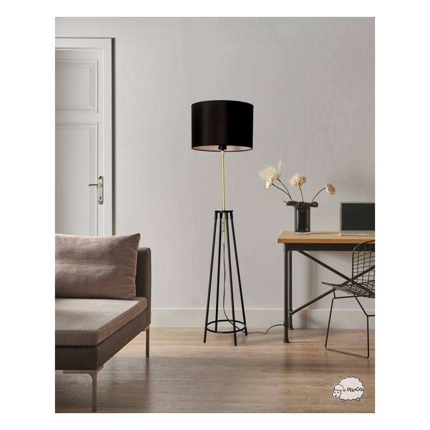 Торшер TEGOLA 1xE27/60W/230V черная/золотая