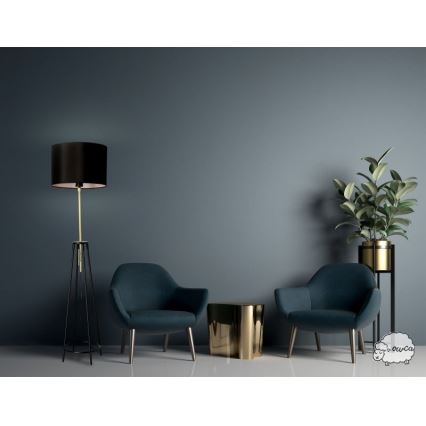 Торшер TEGOLA 1xE27/60W/230V черная/золотая