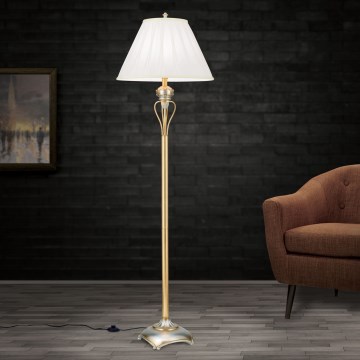Торшер TIZIA 1xE27/60W/230V білий/золотий/патина