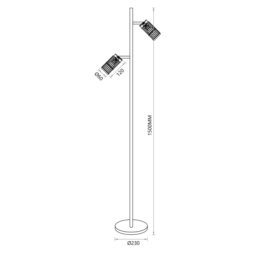 Торшер VERTICAL 2xGU10/8W/230V білий