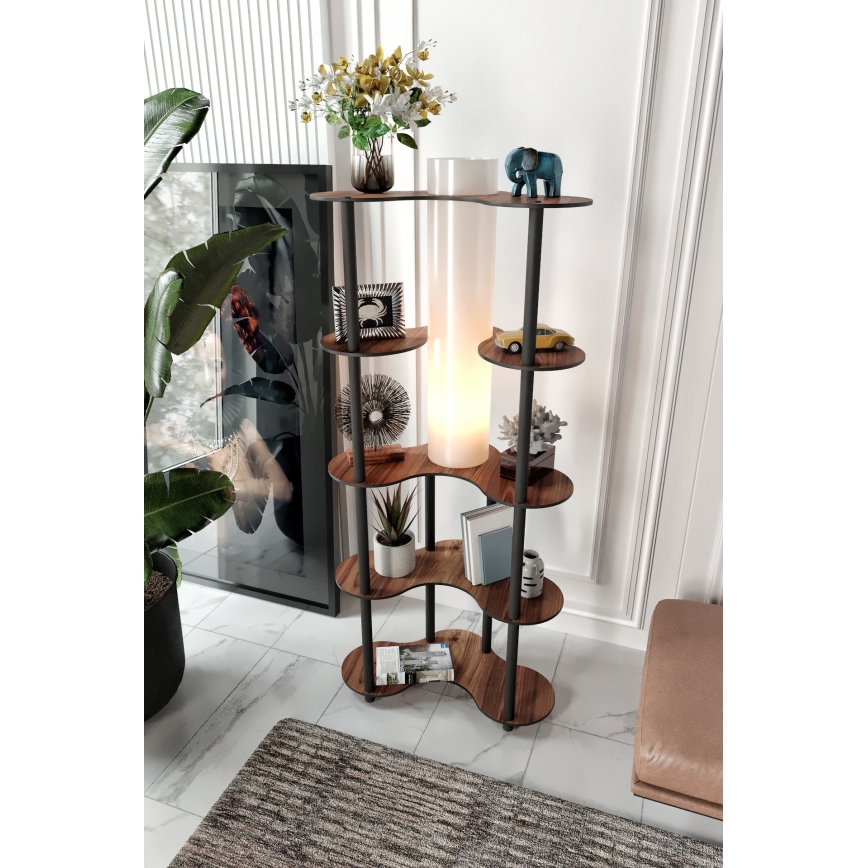 Торшер з поличками 1xE27/40W/230V 150 см чорний/коричневий