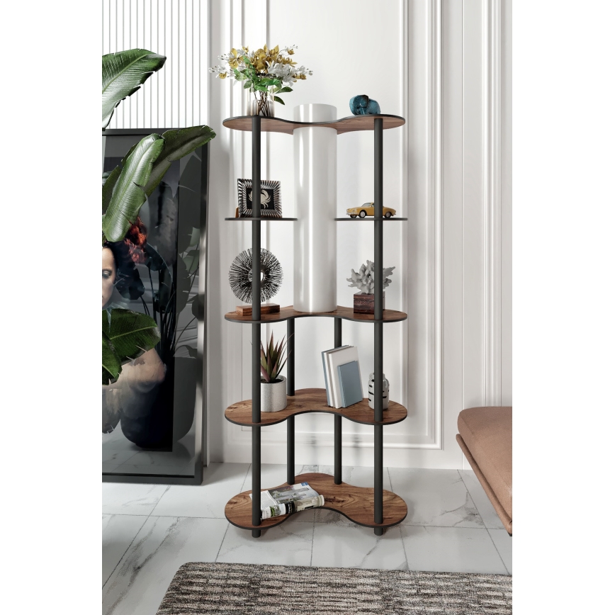 Торшер з поличками 1xE27/40W/230V 150 см чорний/коричневий