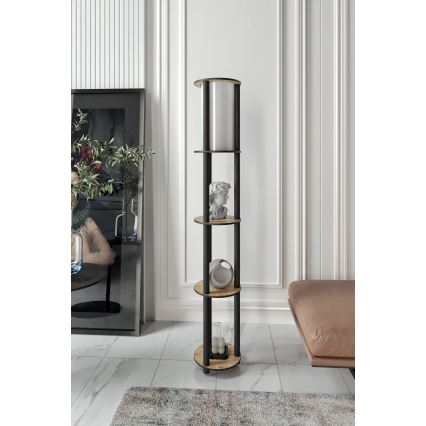 Торшер з поличками 1xE27/40W/230V 150 см чорний/коричневий