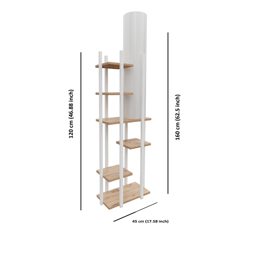 Торшер з поличками VOGUE 1xE27/40W/230V 160 см білий