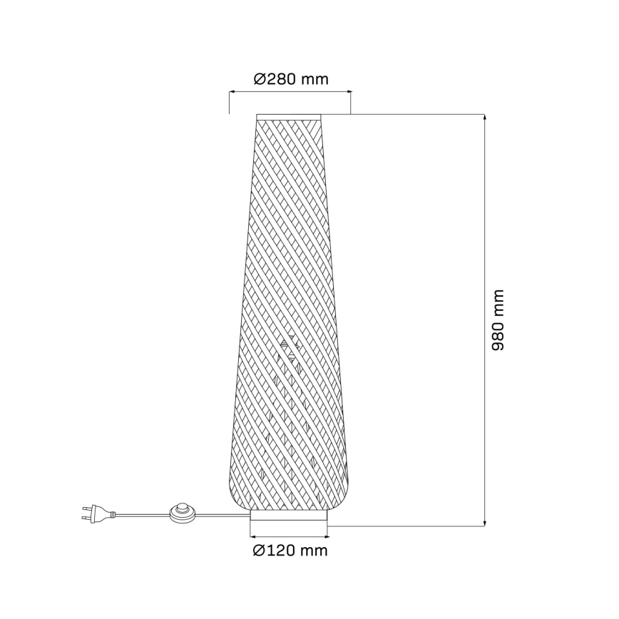 Торшер ZANZIBAR 1xE27/20W/230V чорний
