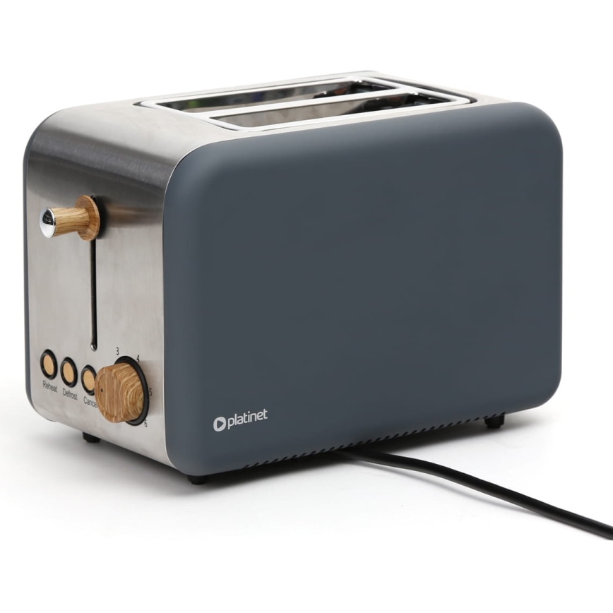 Тостер с двумя отделениями 900W/230V нержавеющая сталь/серый