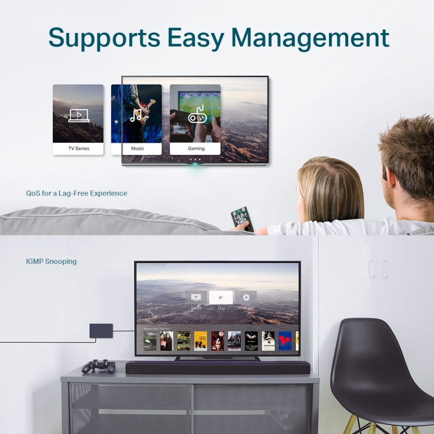 TP-Link - 5-портовий гігабітний комутатор серії Easy Smart