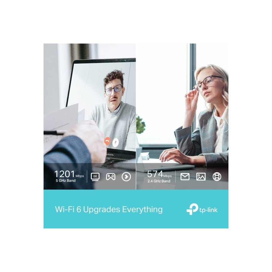 TP-Link - Двохдіапазонний бездротовий USB-адаптер з Wi-Fi 6 Archer TX20U