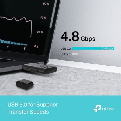 TP-Link - Двохдіапазонний бездротовий USB-адаптер з Wi-Fi 6 Archer TX20U