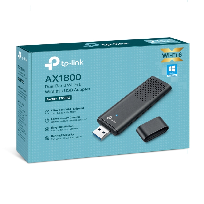 TP-Link - Двохдіапазонний бездротовий USB адаптер з Wi-Fi 6