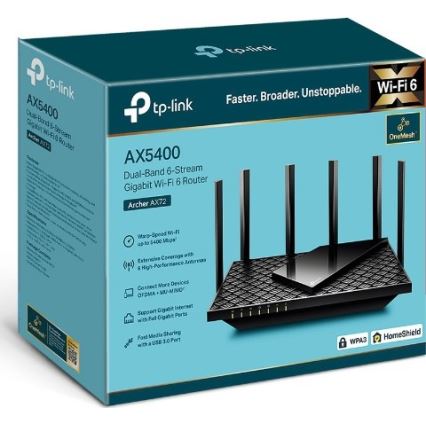 TP-Link - Двохдіапазонний гігабітний маршрутизатор Wi-Fi 6 Archer AX72