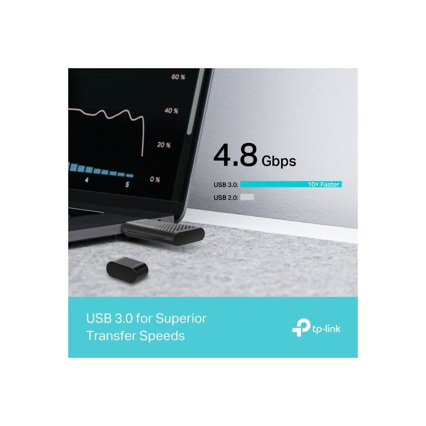 TP-Link - Двухдиапазонный беспроводной USB-адаптер с Wi‑Fi 6 Archer TX20U
