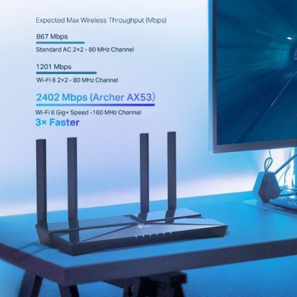 TP-Link - Двухдиапазонный гигабитный Wi-Fi 6 маршрутизатор Archer AX53