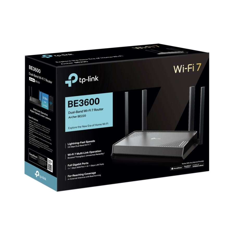 TP-Link - Двухдиапазонный Wi-Fi 7 маршрутизатор Archer BE220