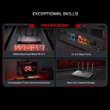 TP-Link - Игровой двухдиапазонный Wi-Fi 7 маршрутизатор Archer GE230