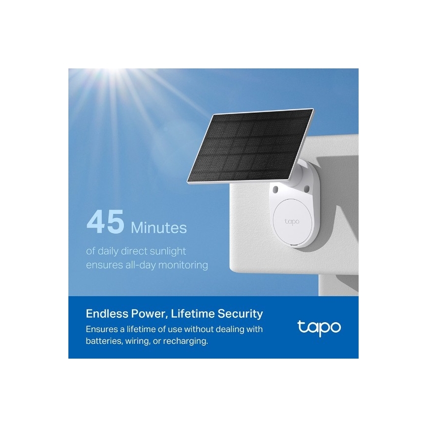 TP-Link - Солнечная уличная камера с датчиком, класс защиты IP65, Wi-Fi