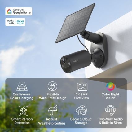 TP-Link - Уличная солнечная камера с датчиком IP65 Wi-Fi
