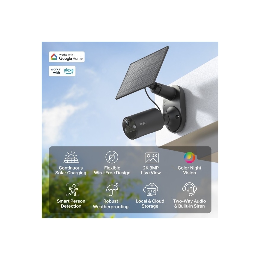 TP-Link - Уличная солнечная камера с датчиком IP65 Wi-Fi