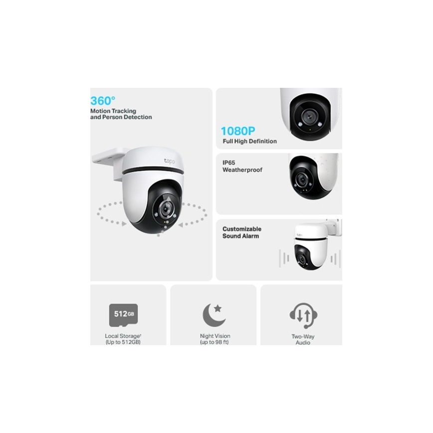 TP-Link - Уличная камера с датчиком, IP65, Wi-Fi