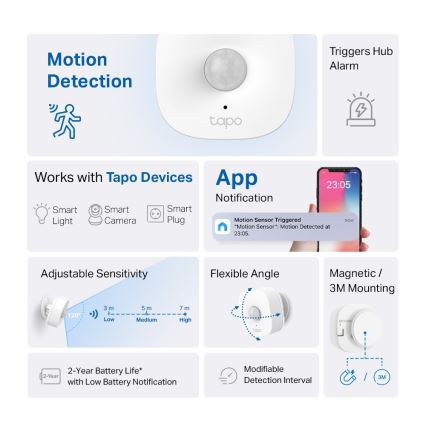 TP-Link - Умный датчик движения 1xCR2450 Wi-Fi