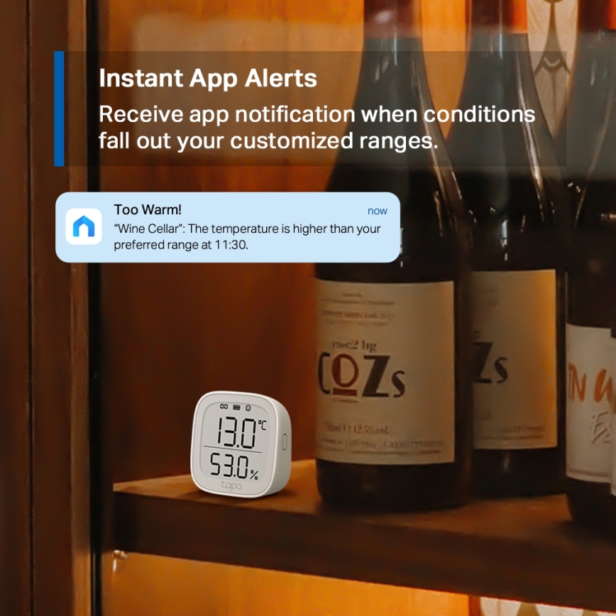 TP-Link - умный датчик температуры и влажности, питание от 2 батареек AAA
