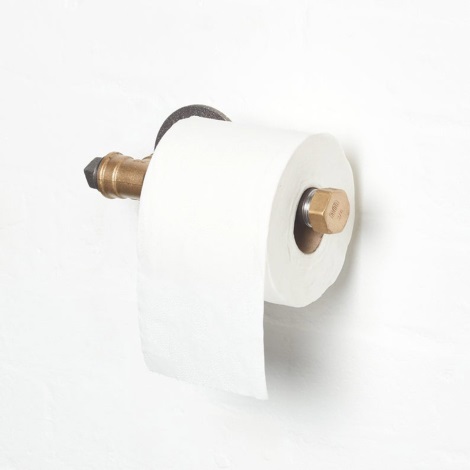 Тримач для туалетного паперу BORURAF 8x22 см чорний/золотий