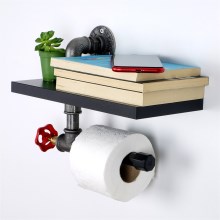 Тримач для туалетного паперу з поличкою BORU чорний