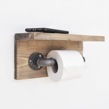 Тримач для туалетного паперу з поличкою BORURAF 14x30 ялина