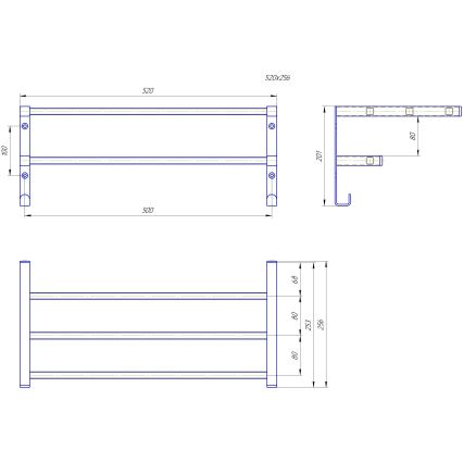 Тримач для рушників на радіатор для ванної кімнати HF SHEFFIELD 52x25,6 см чорний