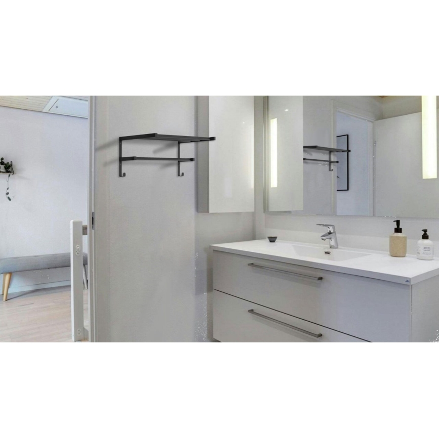 Тримач для рушників на радіатор для ванної кімнати HF SHEFFIELD 52x25,6 см чорний