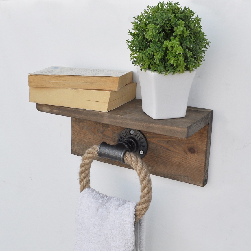 Тримач рушників з полицею BORURAF 14x30 см ялина