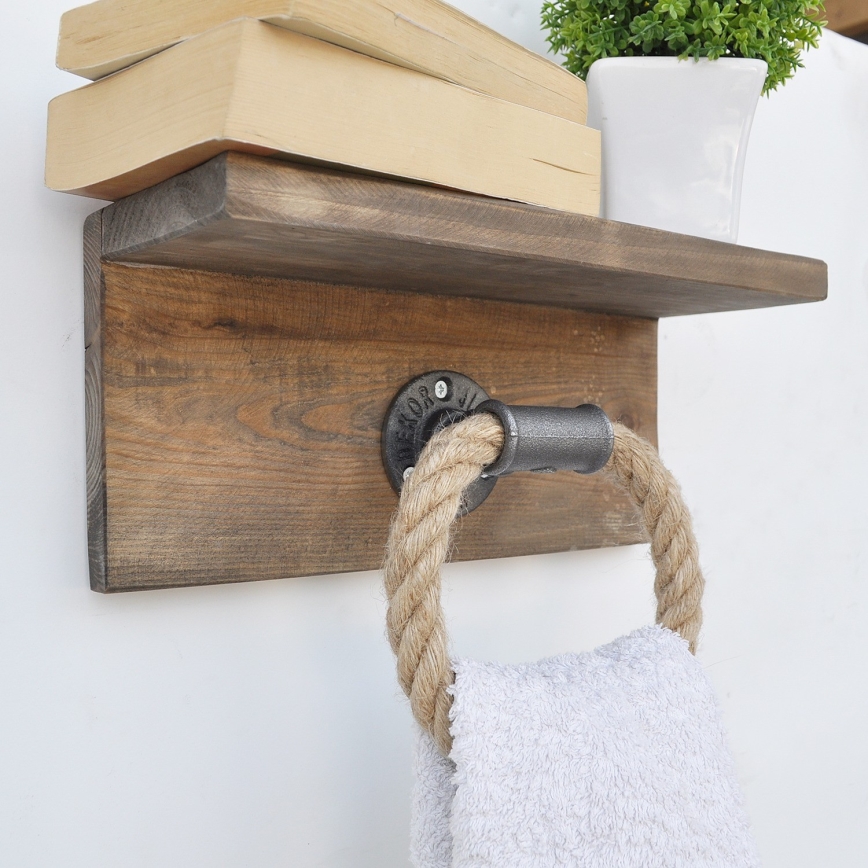 Тримач рушників з полицею BORURAF 14x30 см ялина