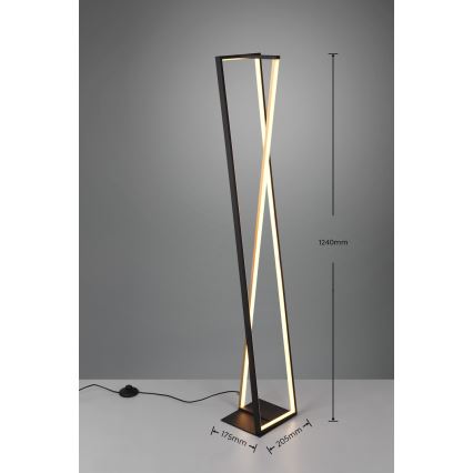 Trio - Светодиодный диммируемый напольный торшер EDGE LED/26W/230V 2300/3000/4000K чёрный/золотой