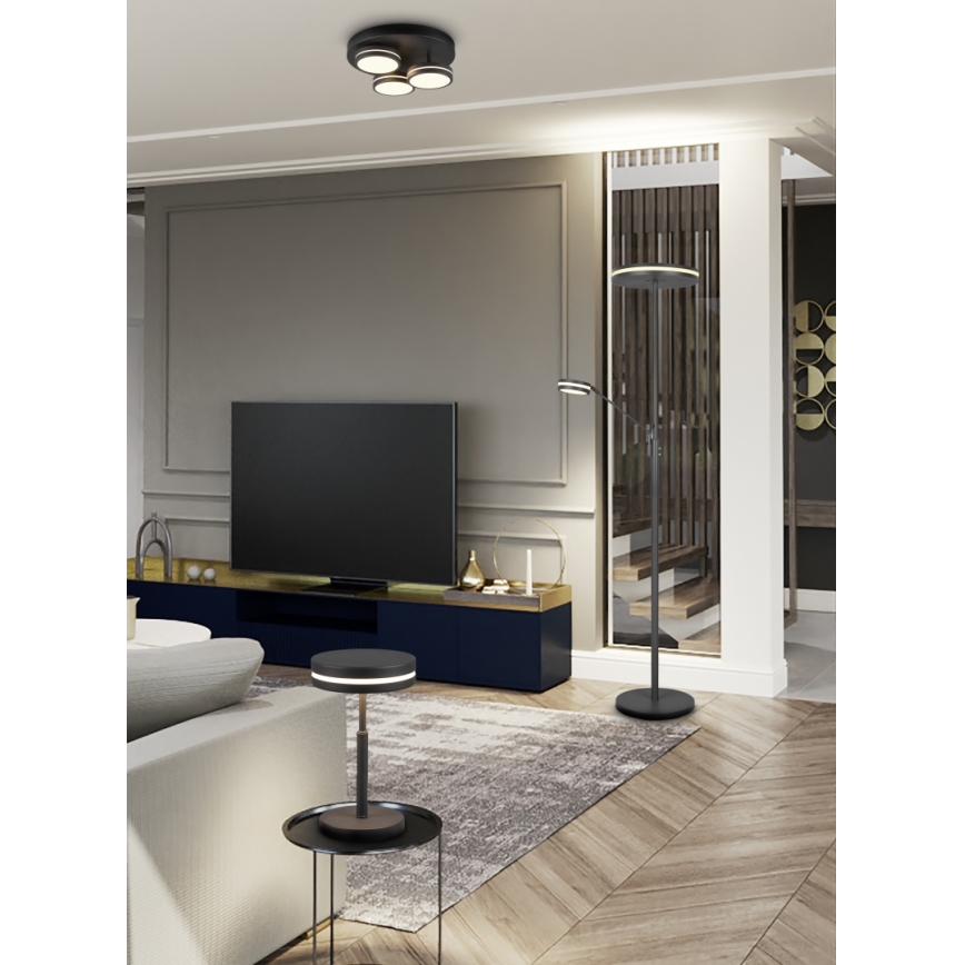 Trio - диммируемый светодиодный потолочный светильник FRANKLIN 3xLED/8,5W/230V 3000K диам. 35 см черный