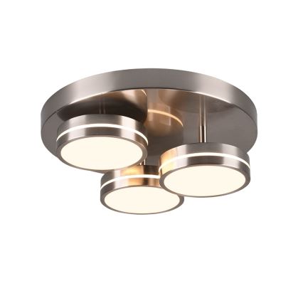 Trio - Диммируемый светодиодный потолочный светильник FRANKLIN 3xLED/8,5 Вт/230 В/3000 К, диаметр 35 см, матовый хром