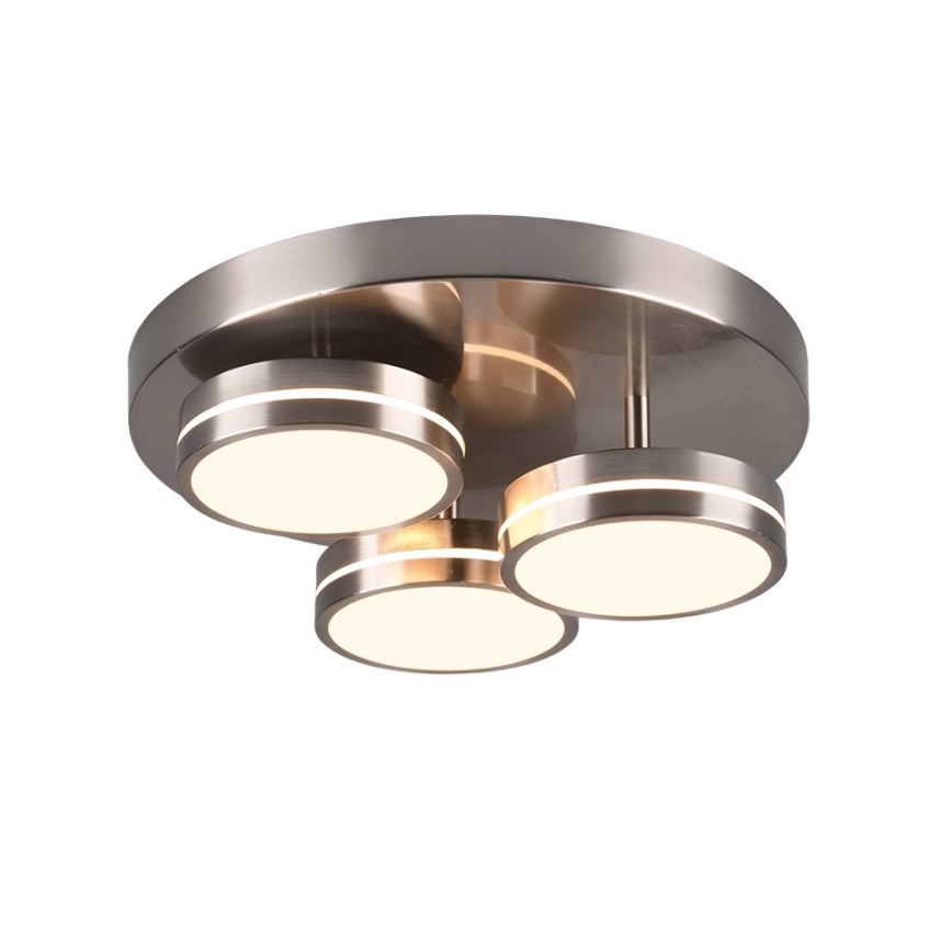 Trio - Диммируемый светодиодный потолочный светильник FRANKLIN 3xLED/8,5 Вт/230 В/3000 К, диаметр 35 см, матовый хром