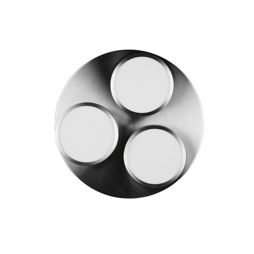 Trio - Диммируемый светодиодный потолочный светильник FRANKLIN 3xLED/8,5 Вт/230 В/3000 К, диаметр 35 см, матовый хром