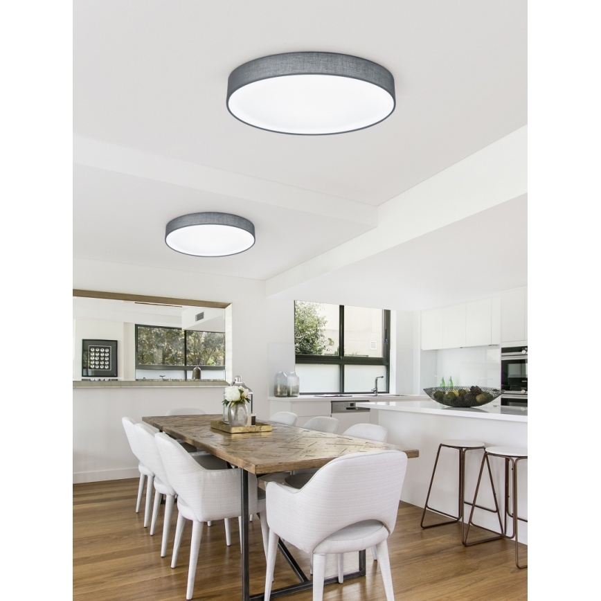 Trio - LED Димований стельовий світильник LUGANO LED/22W/230V 3000K діаметр 40 см сірий