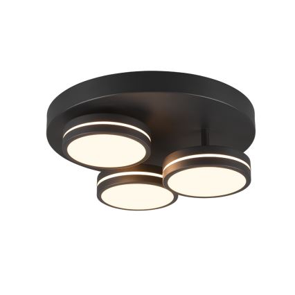 Trio - LED стельовий світильник FRANKLIN з можливістю регулювання яскравості 3xLED/8,5W/230V 3000K діаметр 35 см чорний