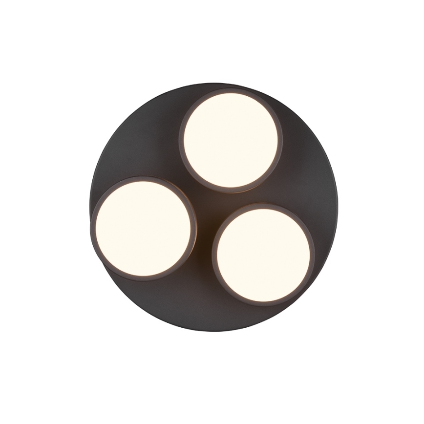 Trio - LED стельовий світильник FRANKLIN з можливістю регулювання яскравості 3xLED/8,5W/230V 3000K діаметр 35 см чорний