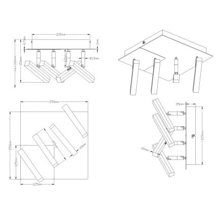 Trio - LED Точковий світильник OPIUM 4xLED/4,5W/230V