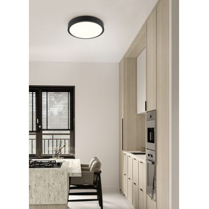 Trio - LED затемнюваний стельовий світильник ISEO, LED/24W/230V, 3000K, Ø 40 см, чорний